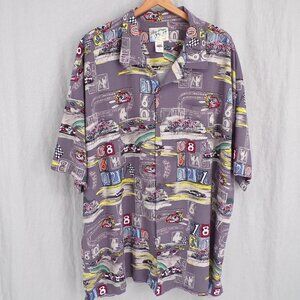Authentic Big Dogs Speedway Graphic Men's 4X Casual Short Sleeve Button Shirt